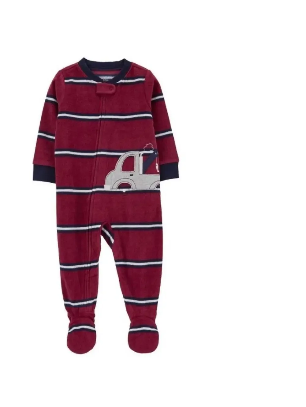 Carters 1 Pc Pajamas Boys 24 months Tow Truck Winter Long Sleeve Footed